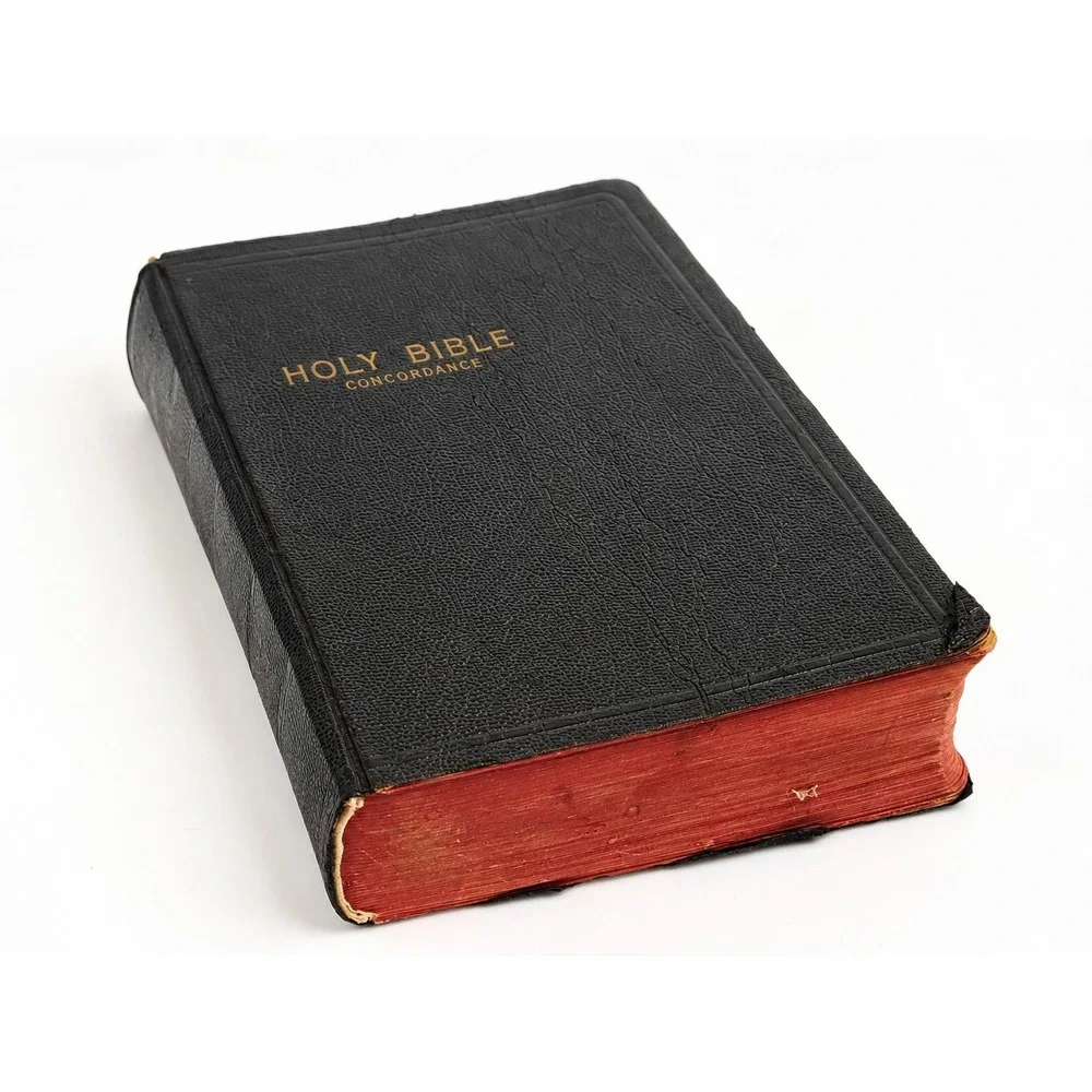 Vintage 1940s Holy Bible KJV Red Letter Concordance World Publishing Red Edge